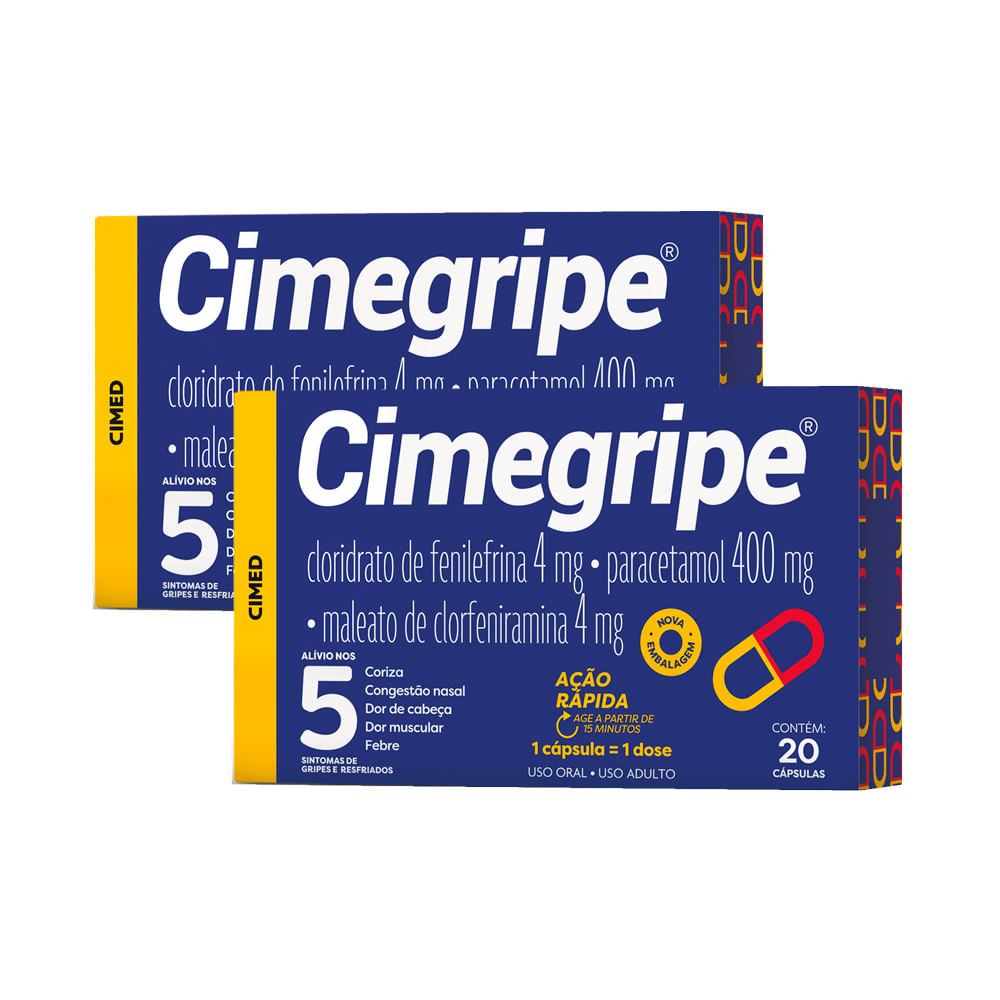 Kit 2 Cimegripe Antigripal com 20 Capsulas