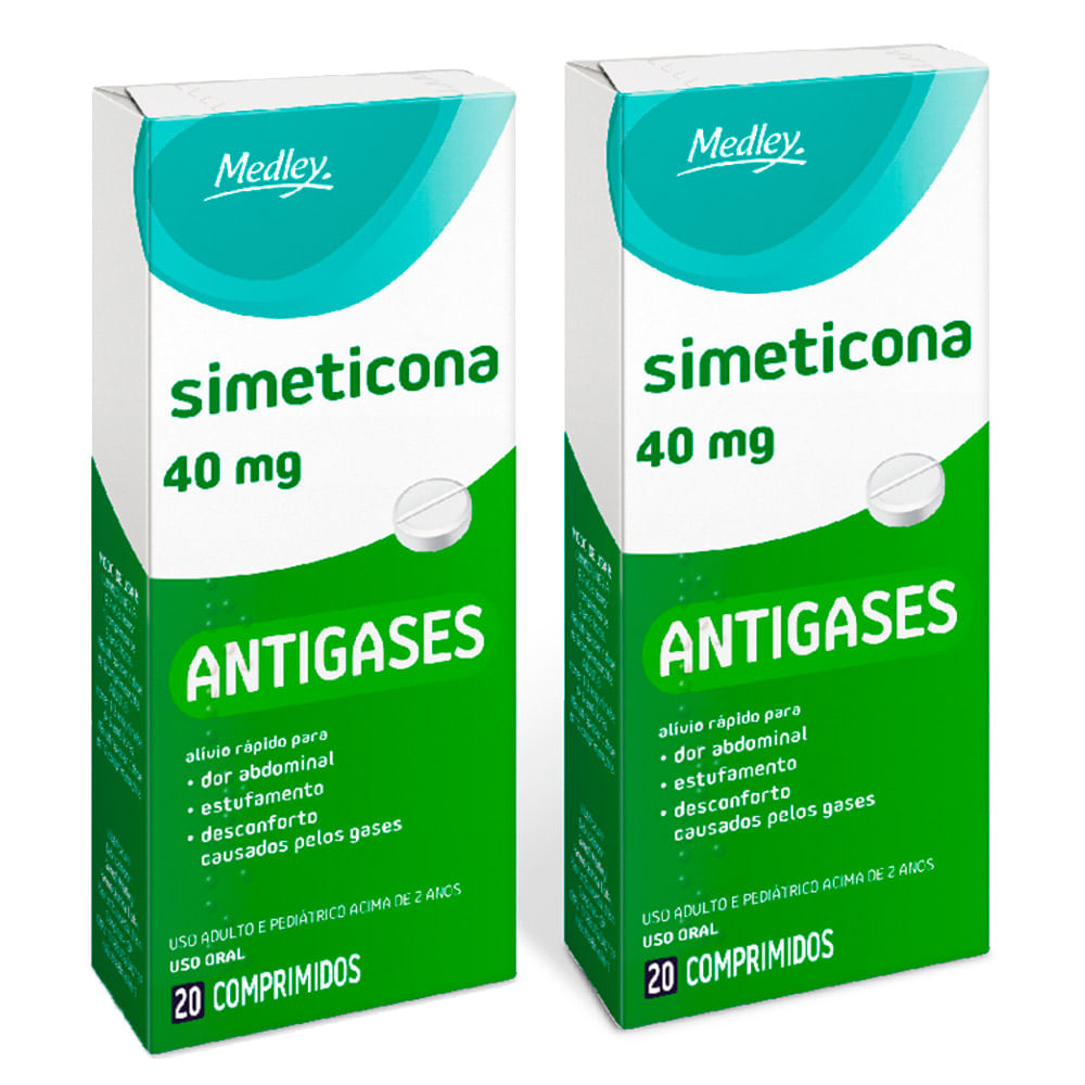Kit 2 Simeticona 40mg Medley Genérico 20 Comprimidos