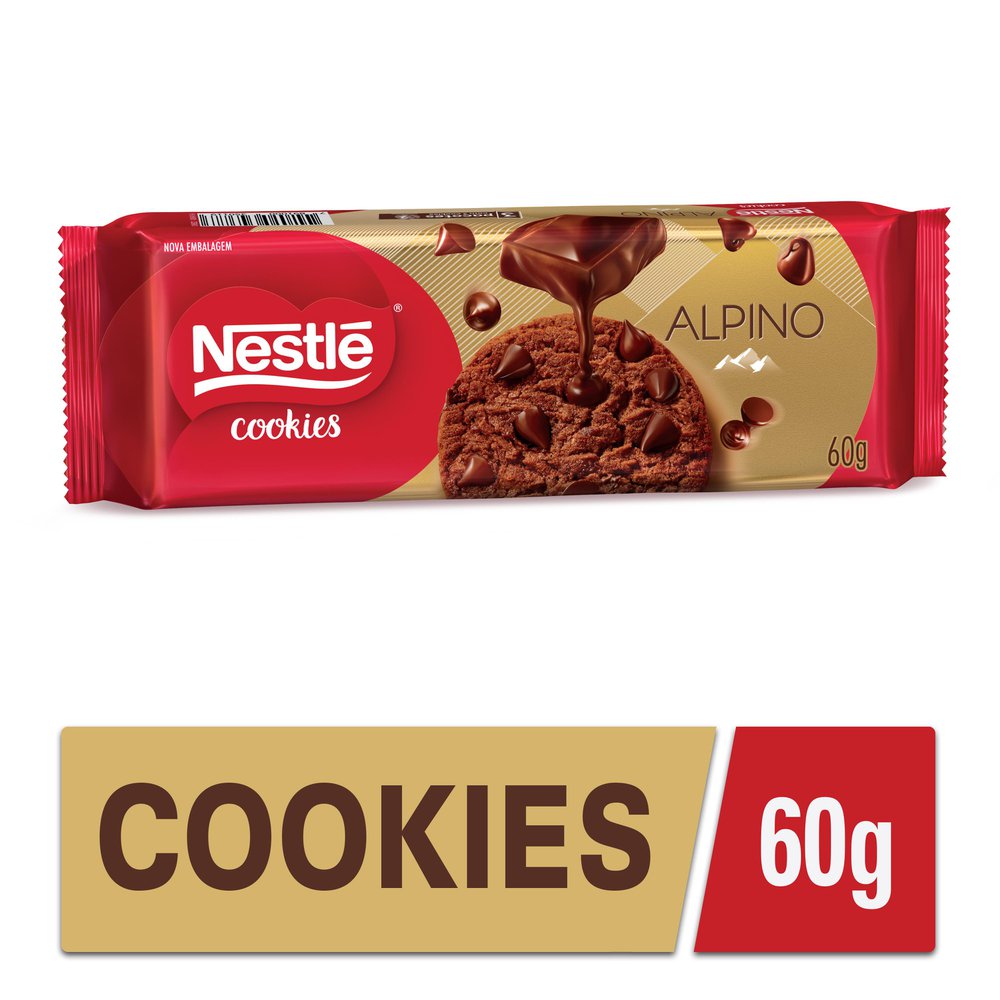 Cookies Alpino Nestlé Gotas de Chocolate 60g Drogaria Araujo