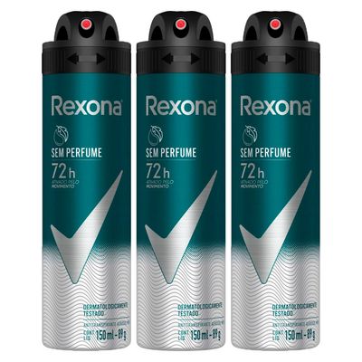 Kit 3 Unidades Desodorante Aerosol Rexona Men Clinical Sport 150ml