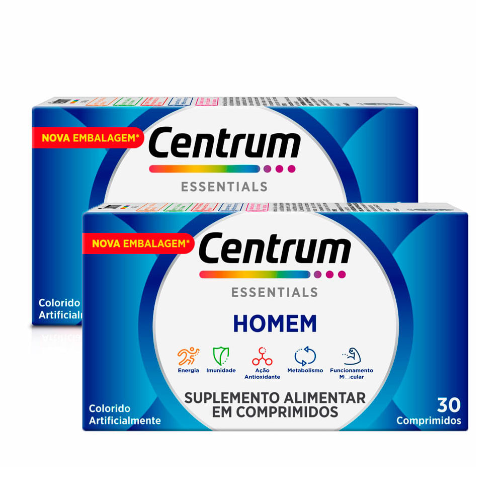 Kit 2 Centrum Essentials Homem com 30 Comprimidos