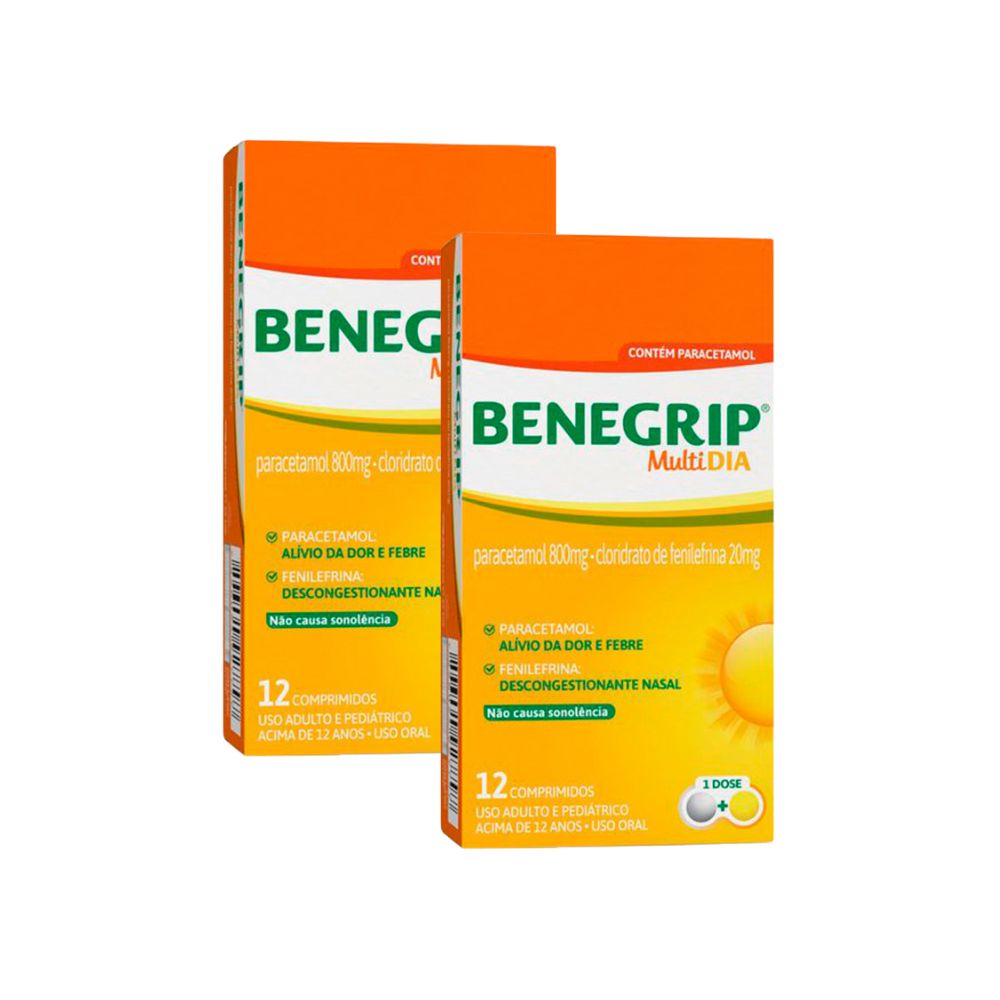 Kit 2 Benegrip Multi Dia com 12 Comprimidos