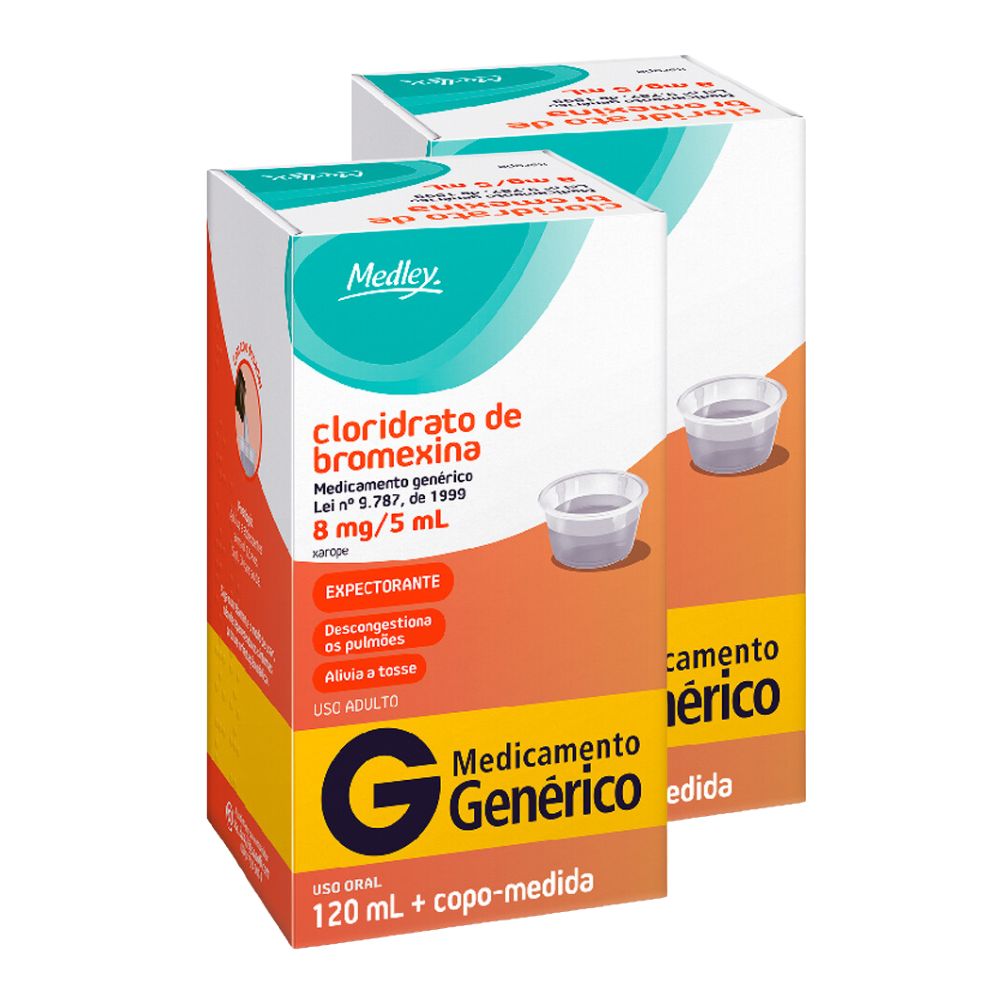 Kit 2 Bromexina Medley Genérico Xarope Adulto com 120ml