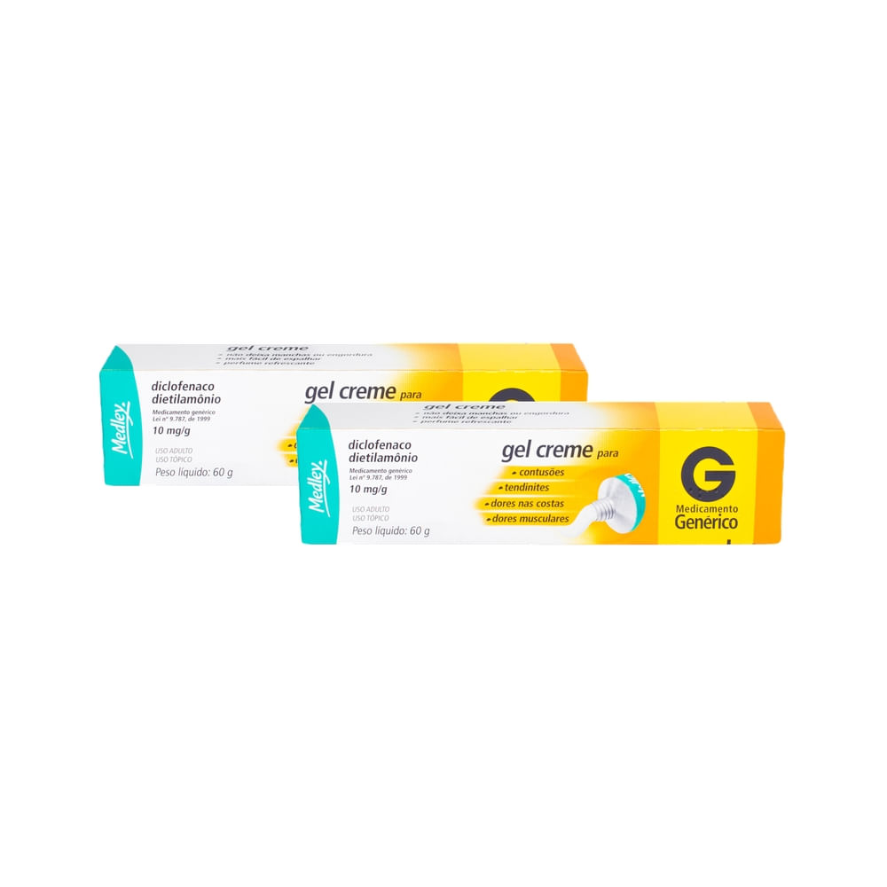 Kit 2 Diclofenaco Dietilamônio Medley Genérico Gel com 60g