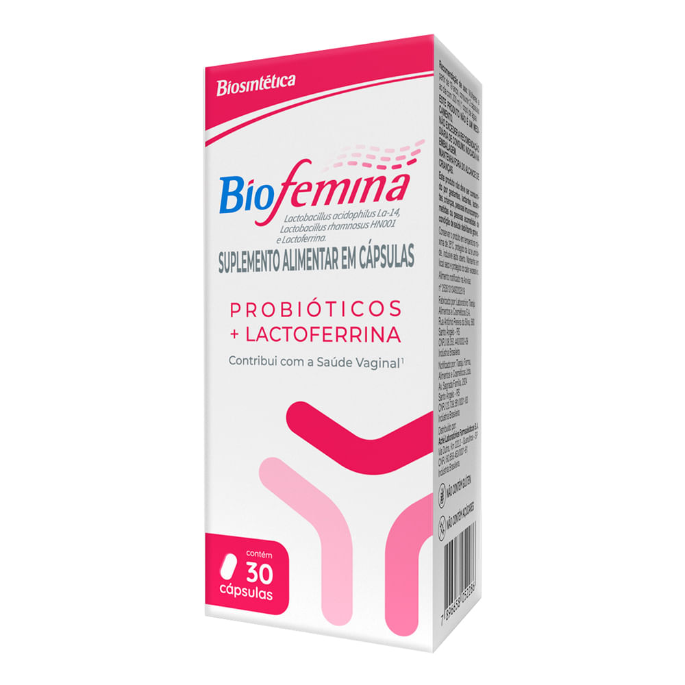 Bio Femina Probióticos e Lactoferrina com 30 Cápsulas
