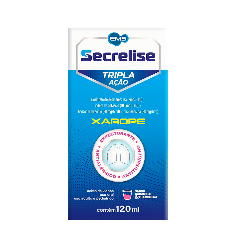 Secrelise Tripla Ação Xarope Sabor Caramelo e Framboesa 120ml