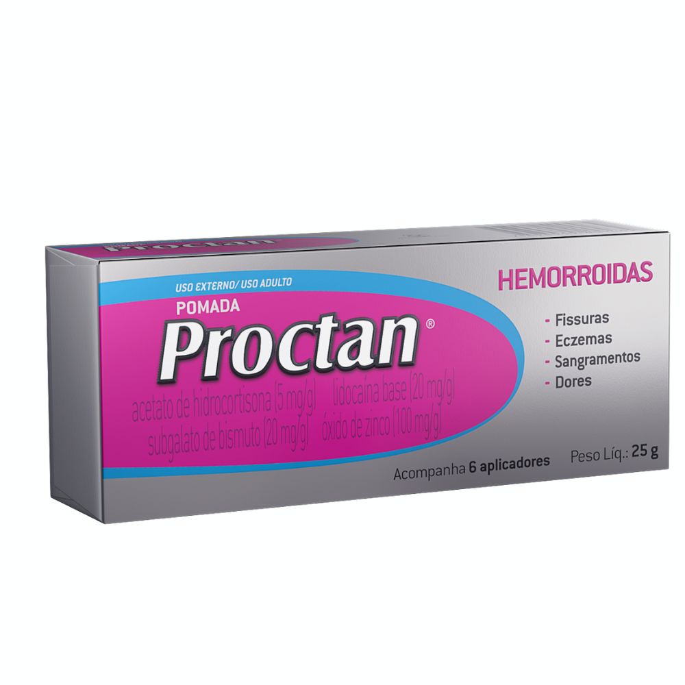 Proctan Pomada Para Hemorroidas 25g Contém 6 Aplicadores