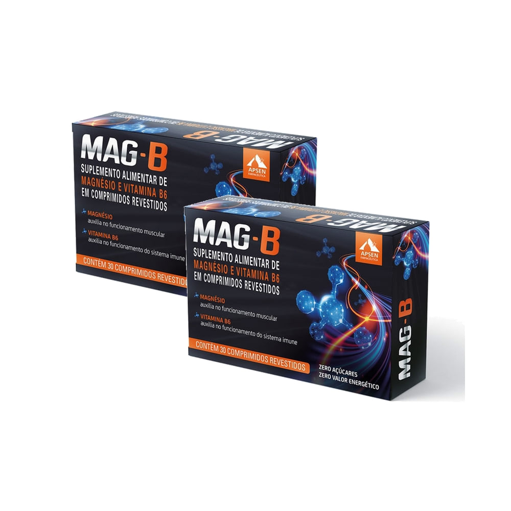 Kit 2 Mag-B Magnésio + Vitamina B6 com 30 Comprimidos