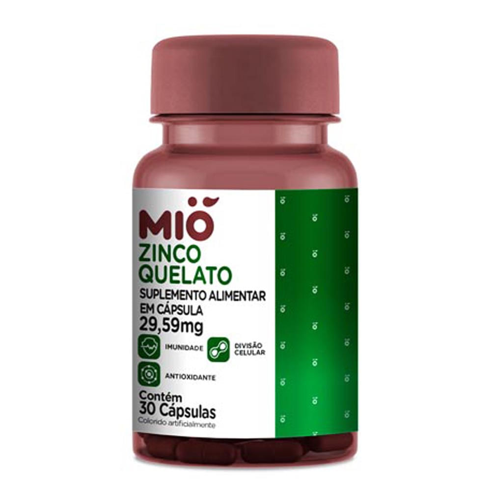 Kit 2 Zinco Quelato 29,59mg Mió 30 Cápsulas