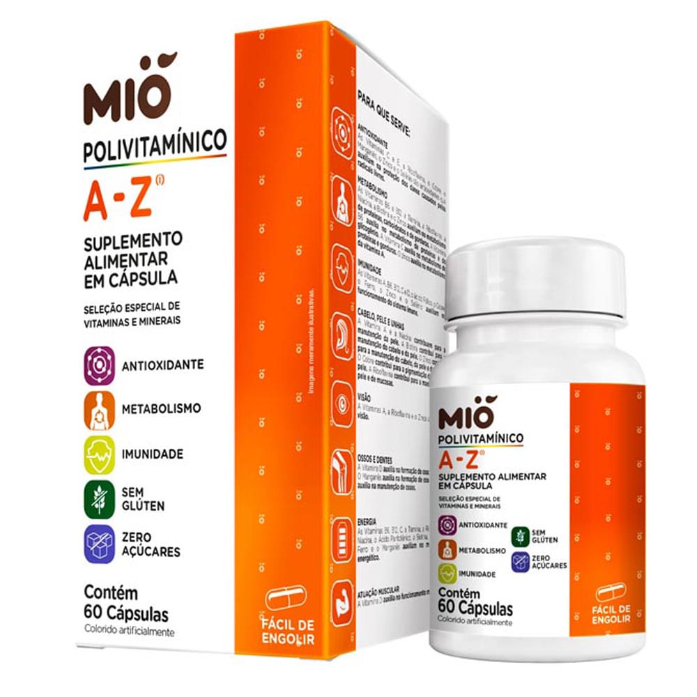 Kit 2 Polivitamínico A-Z Mió 60 Cápsulas