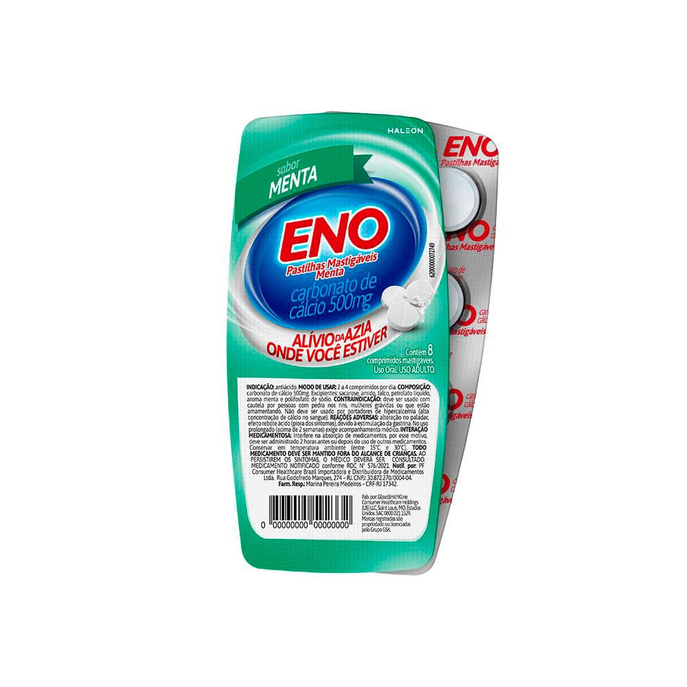 Eno Pastilhas Mastigáveis Sabor Menta com 8 Unidades
