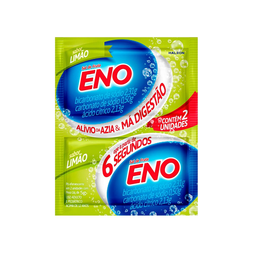 Sal de Fruta Eno Sabor Limão com 2 Envelopes de 5g cada