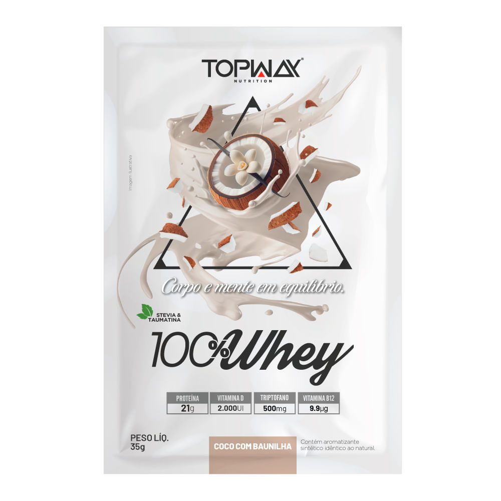 Whey Protein Topway 100% Concentrado Coco Com Baunilha Sachê 35g