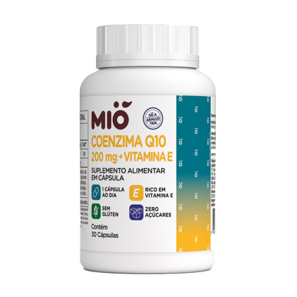 Coenzima Q10 200mg + Vitamina E Mió com 30 Cápsulas