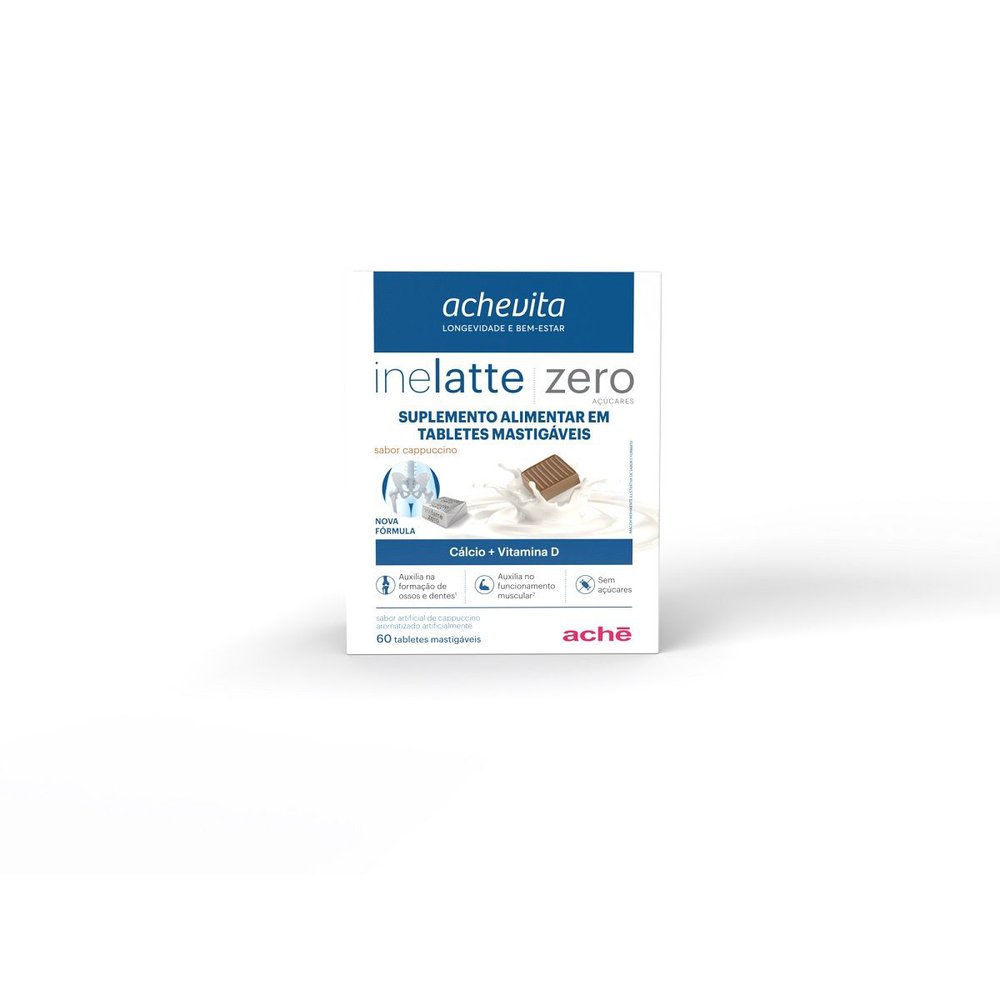 Inelatte Cálcio + Vitamina D Cappucino 60 Tabletes Mastigávies