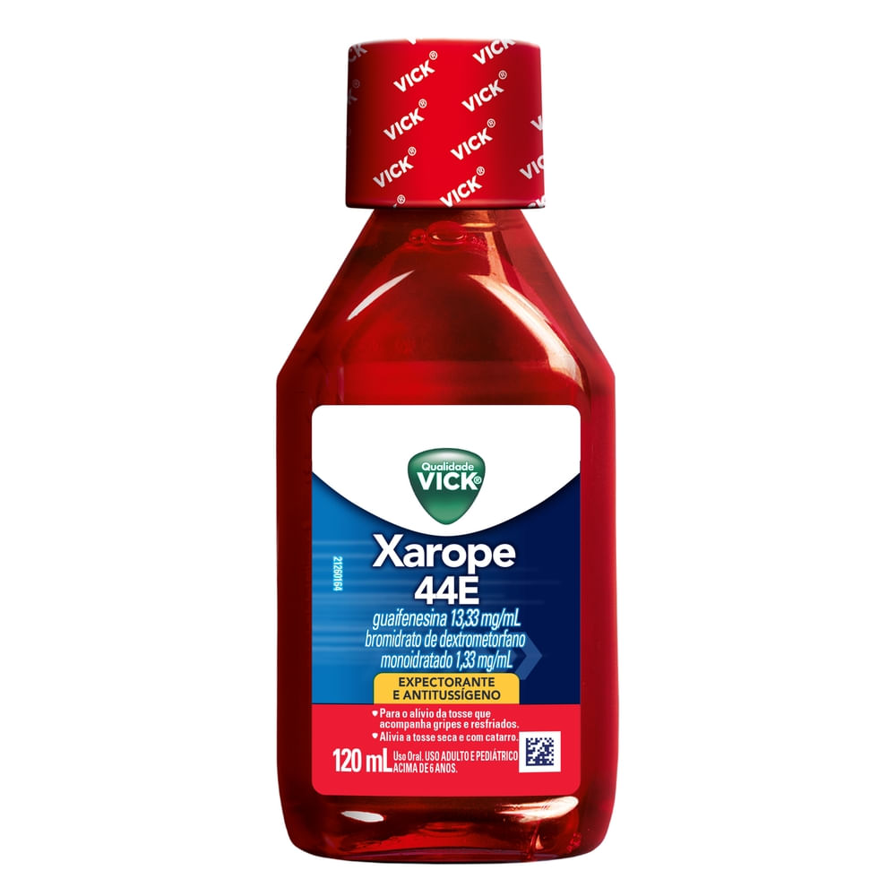 Vick Xarope 44E Expectorante e Antitussígeno com 120ml