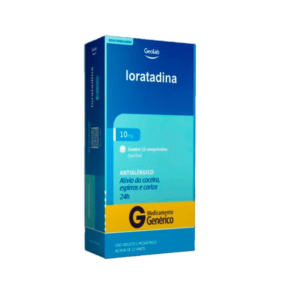 Loratadina 10mg Geloab Genérico com 12 Comprimidos
