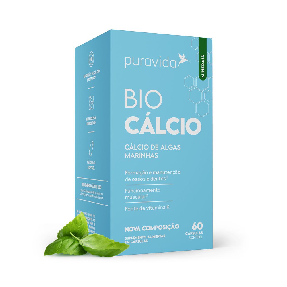 Bio Cálcio Puravida com 60 Cápsulas