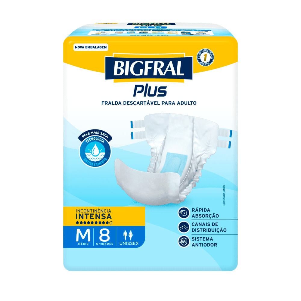 Fralda Bigfral Plus M 8 Unidades