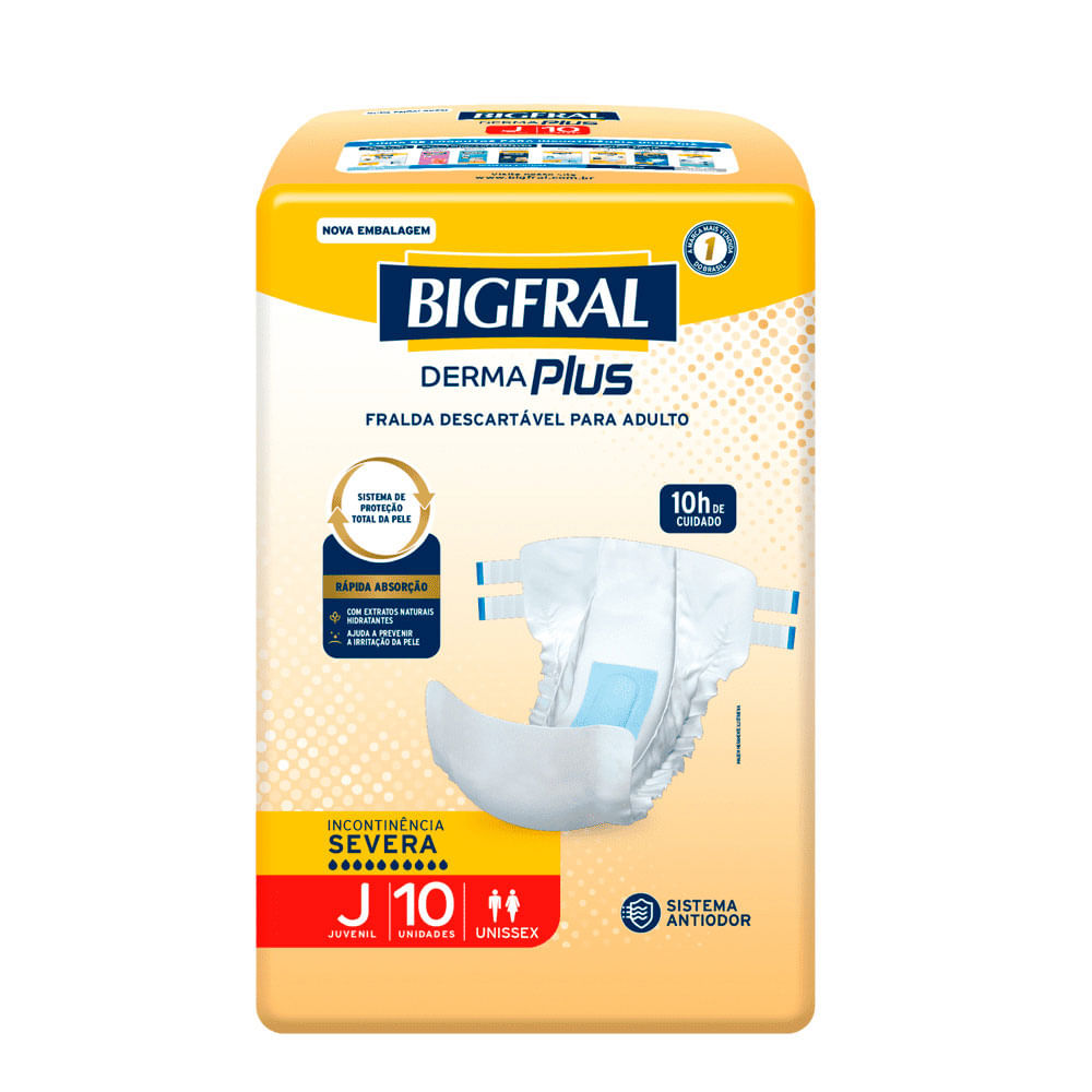 Fralda Bigfral Derma Plus Juvenil 10 Unidades