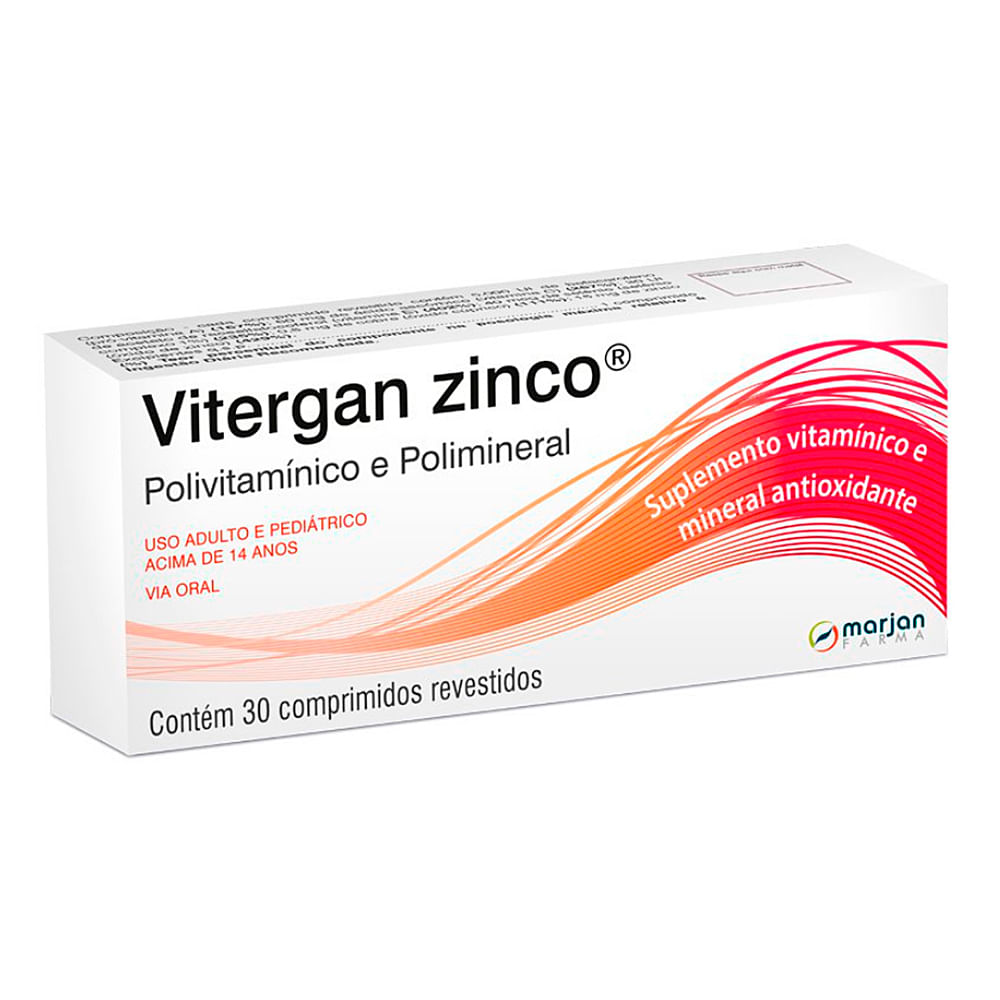 Vitergan Zinco com 30 Comprimidos