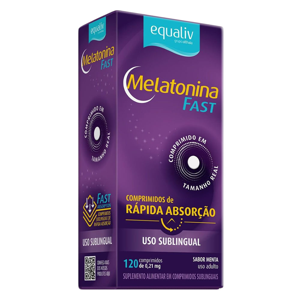 Melatonina Fast Equaliv Sabor Menta com 120 Comprimidos Sublinguais