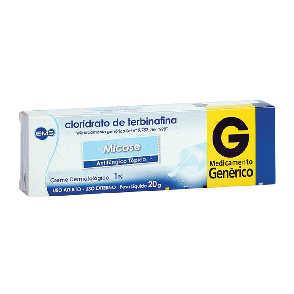 Terbinafina 10mg/g (1%) EMS Genérico Creme com 20g