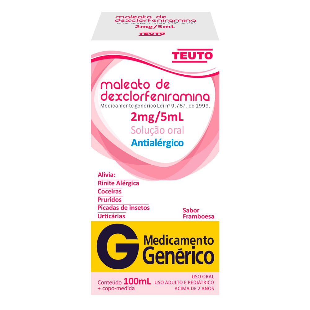 Dexclorfeniramina Teuto Genérico Xarope com 100ml