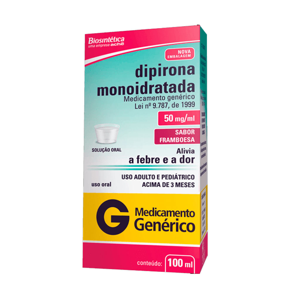 Dipirona Sódica 50mg/ml Biosintética Genérico Solução com 100ml
