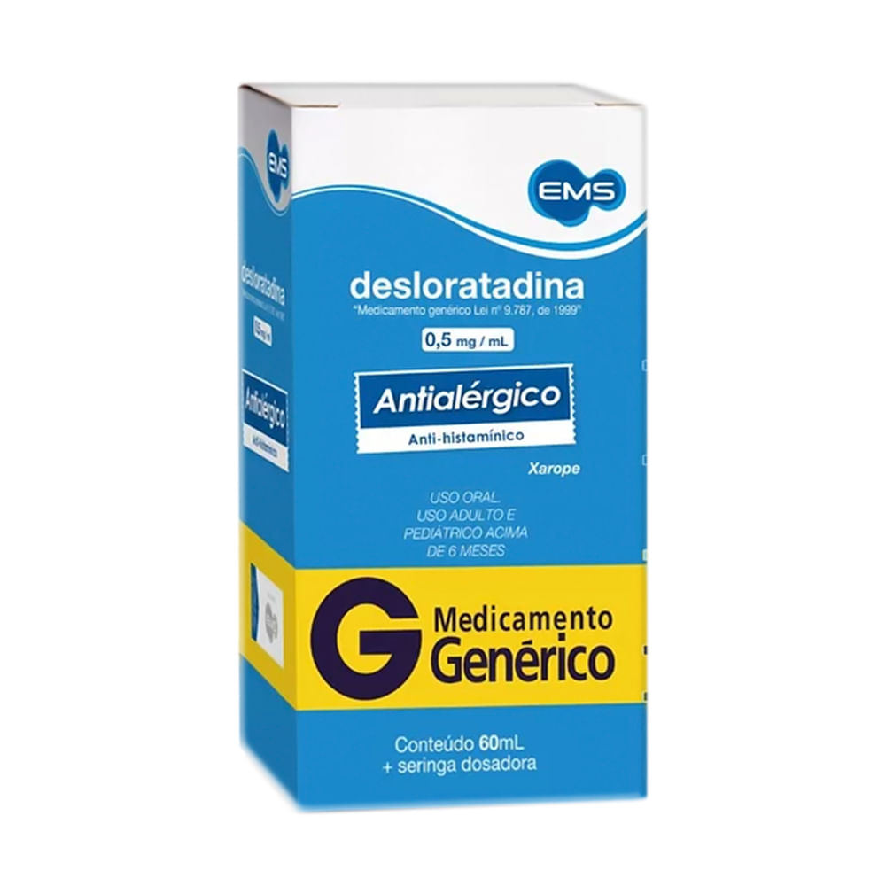 Desloratadina 0,5mg/ml EMS Genérico Xarope com 60ml