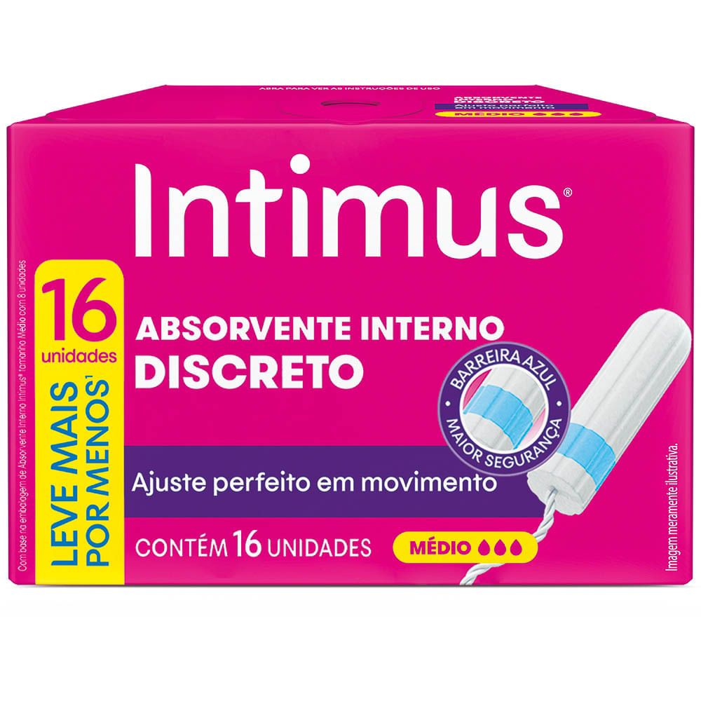 Absorvente Interno Intimus Médio 16 Unidades Leve Mais Por Menos
