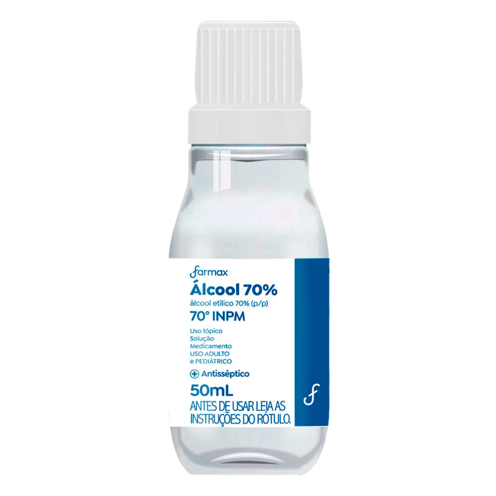 Álcool 70% Farmax Antisséptico 50ml