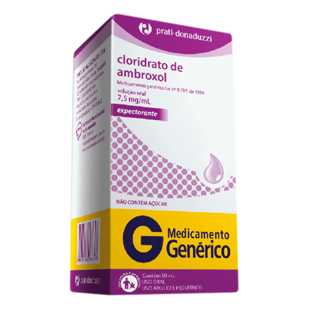 Ambroxol 7,5mg/ml Prati Genérico Solução Oral Gotas 50ml