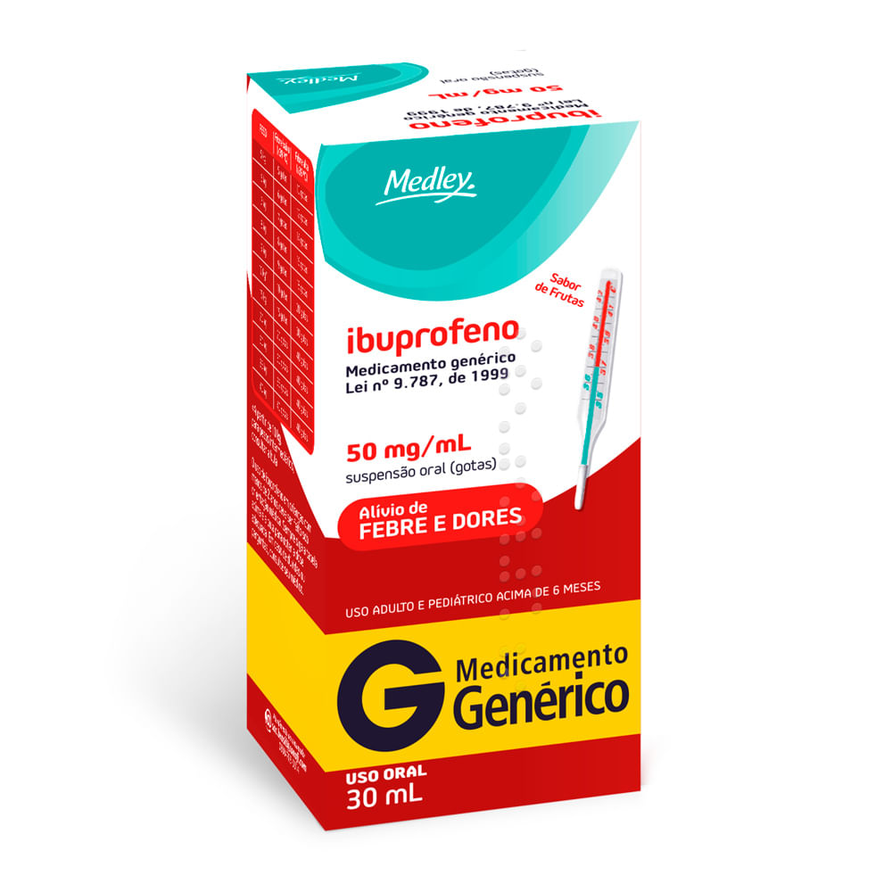 Ibuprofeno 50mg/ml Medley Genérico Gotas com 30ml