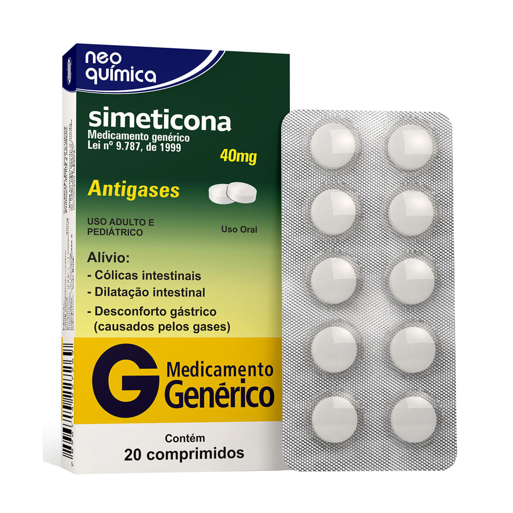 Simeticona 40mg Neo Química Genérico com 20 Comprimidos