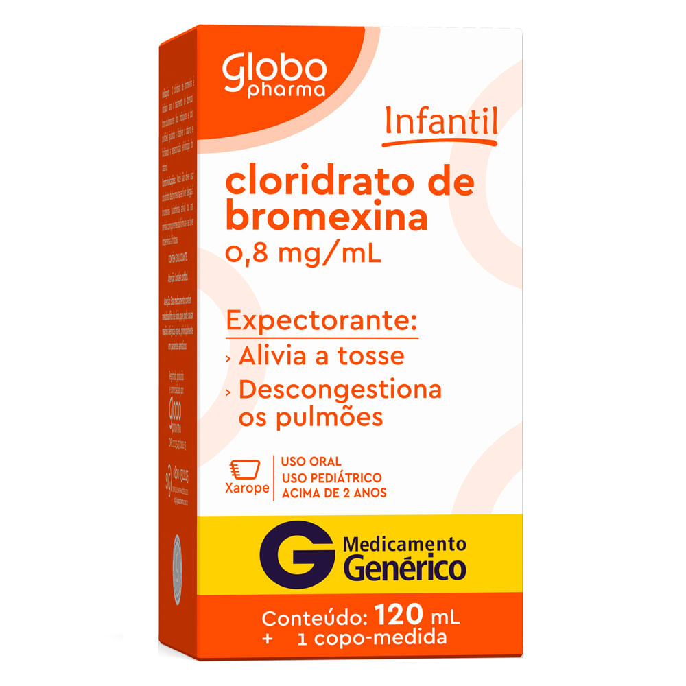 Bromexina 0,8mg/ml Globo Pharma Genérico Xarope Infantil com 120ml