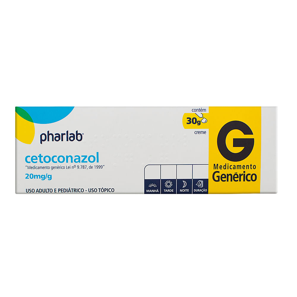Cetoconazol 20mg/g (2%) Pharlab Genérico Creme com 30g
