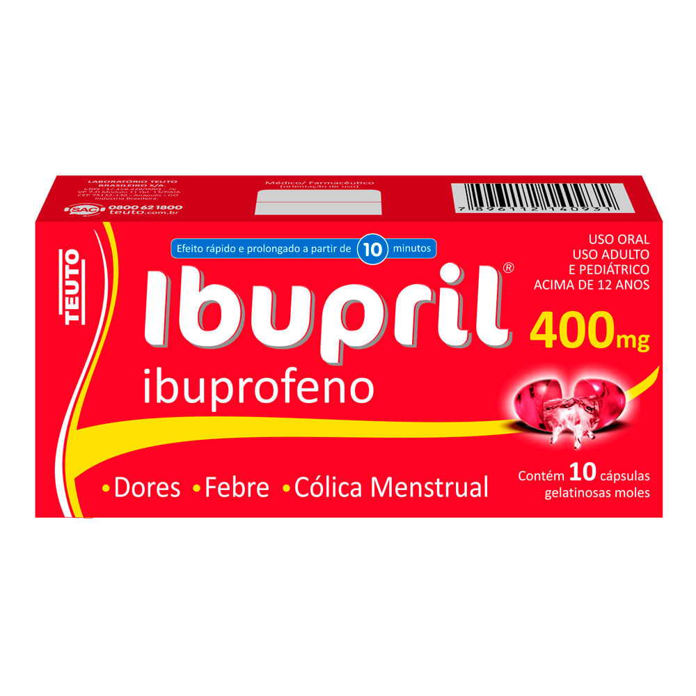 Ibupril 400mg com Cápsulas Gelatinosas Moles