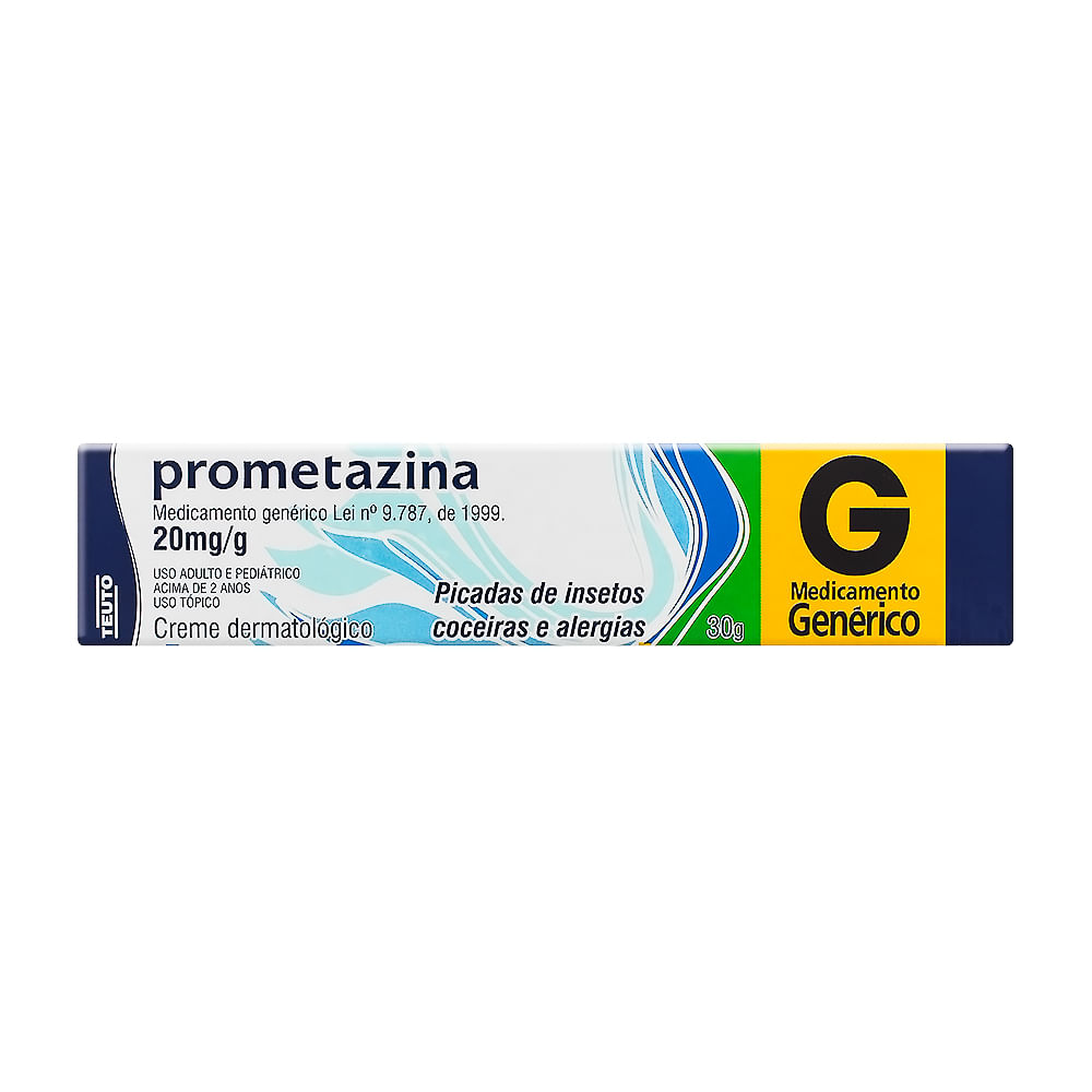 Prometazina 20mg/g Teuto Genérico Creme com 30g
