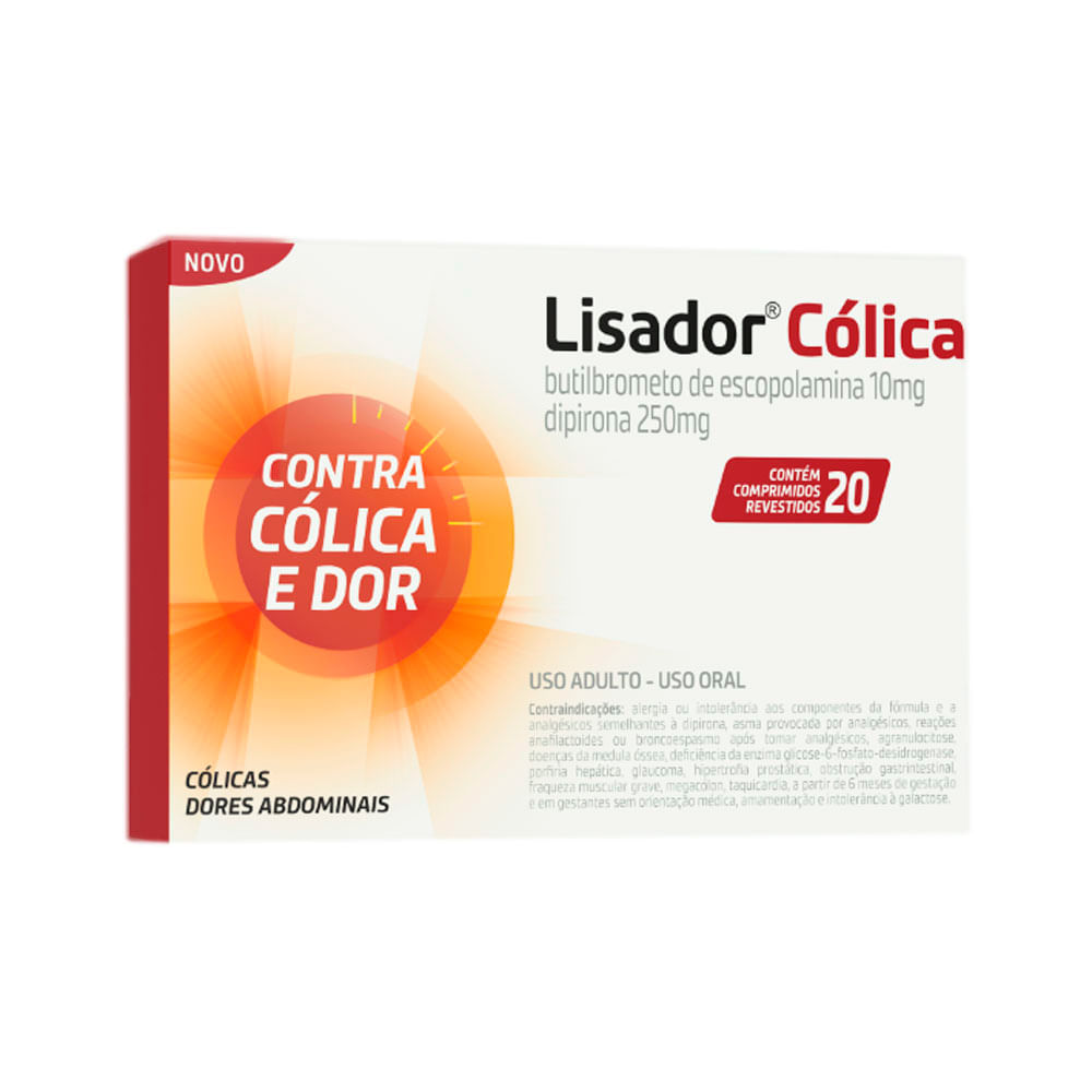 Lisador Cólica com 20 Comprimidos Revestidos