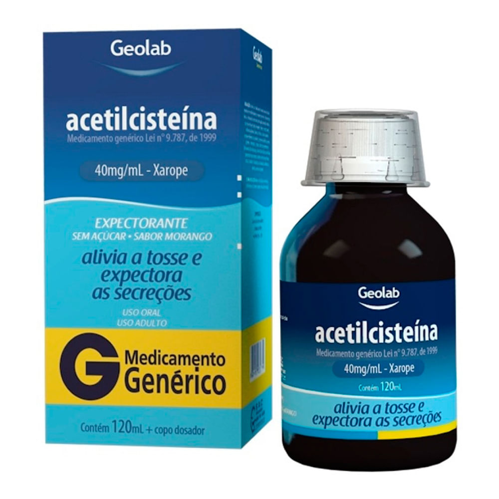 Acetilcisteína 40mg/ml Geolab Genérico Xarope com 120ml