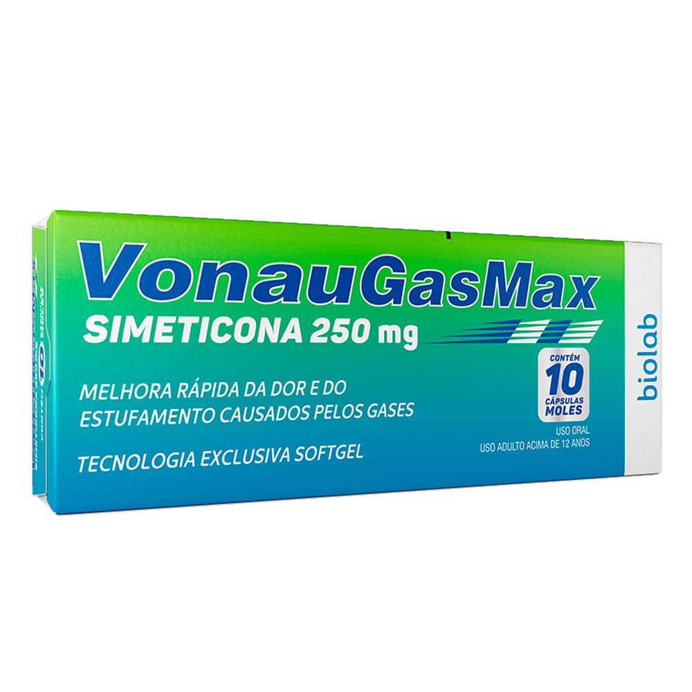 VonauGasMax 250mg Biolab com 10 Cápsulas Moles