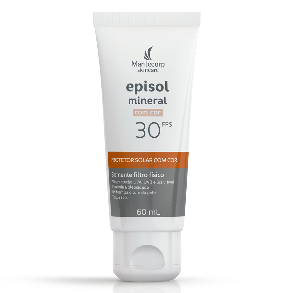 Protetor Solar Episol Mineral FPS30 com Cor 60ml