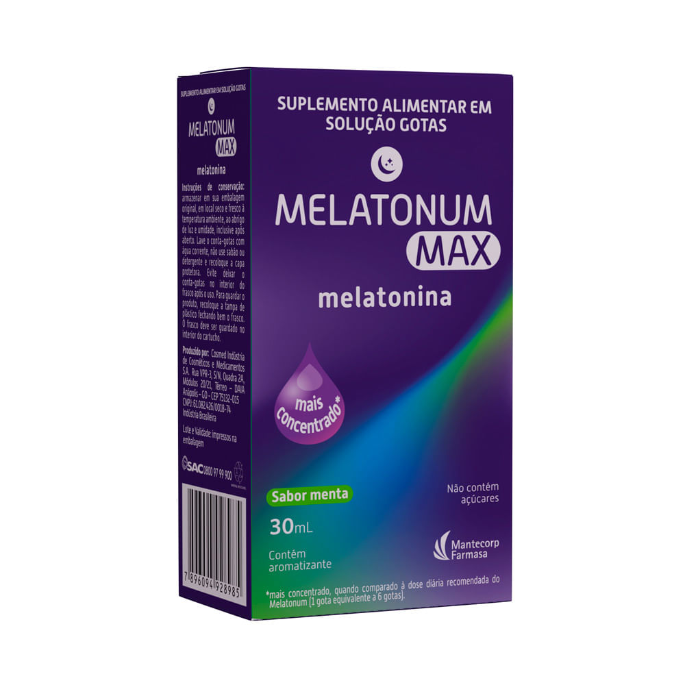 Melatonum Max Melatonina Sabor Menta Gotas 30ml