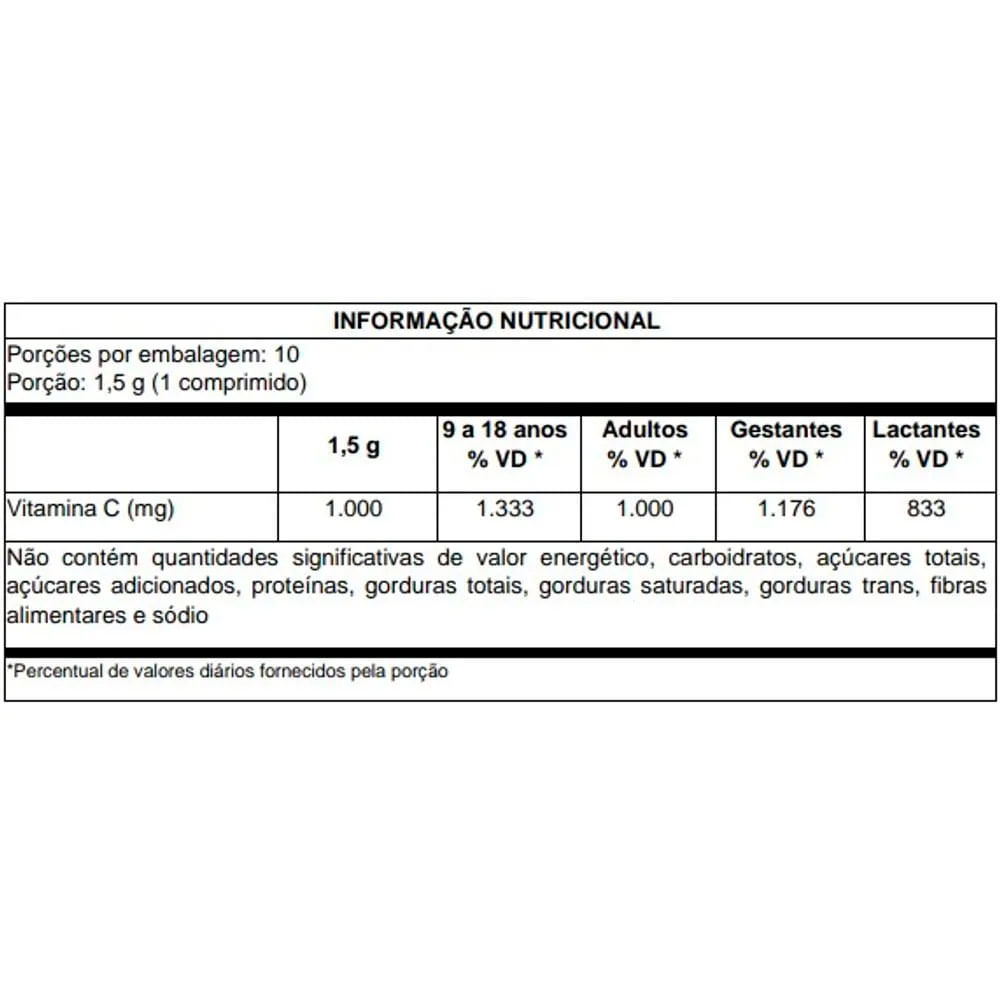 Equaliv Vitamina C 1g com 10 Comprimidos Revestidos