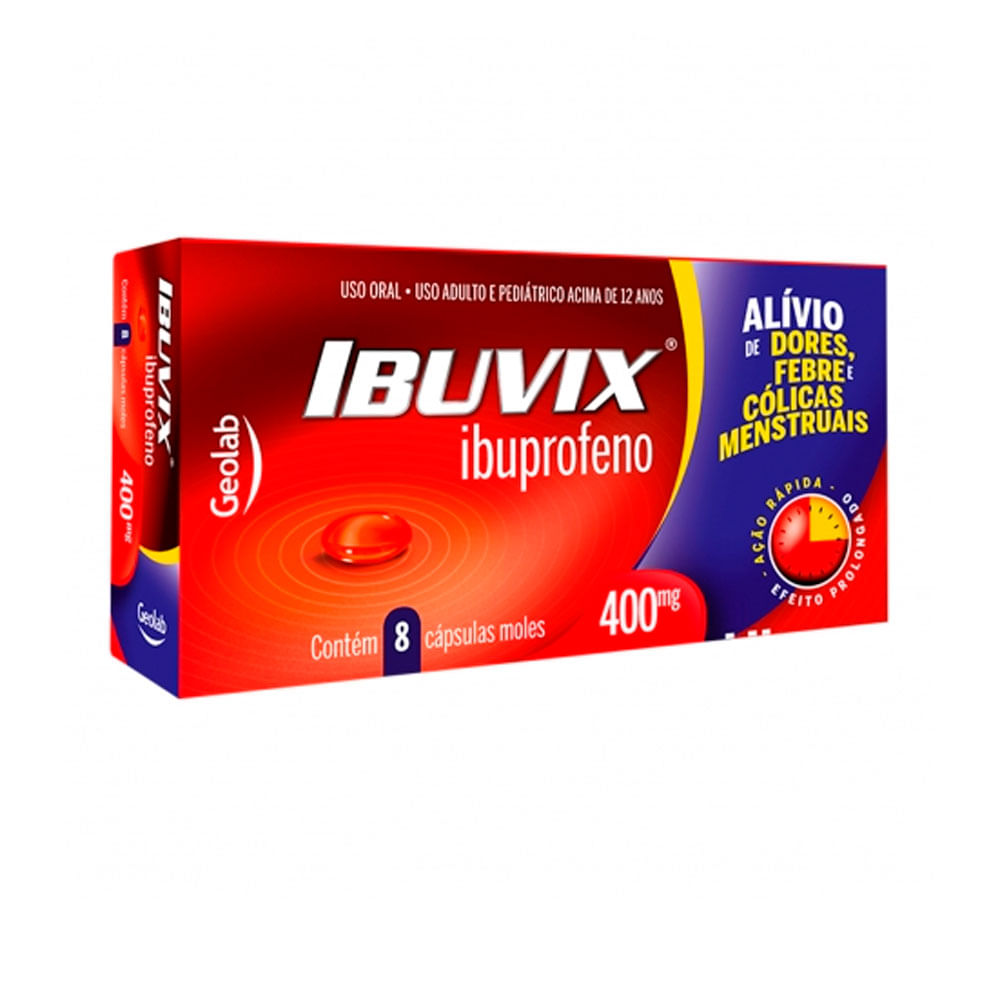 Ibuvix 400mg com 8 Cápsulas Moles
