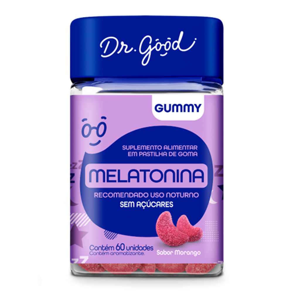 Melatonina Dr. Good Gummy Sabor Morango 60 Unidades