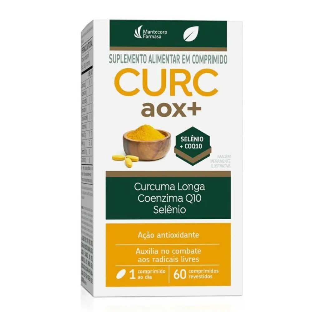 Curc AOX+ Ct Curcuma Longa + Coenzima Q10 + Selenio Com 60 Comprimidos