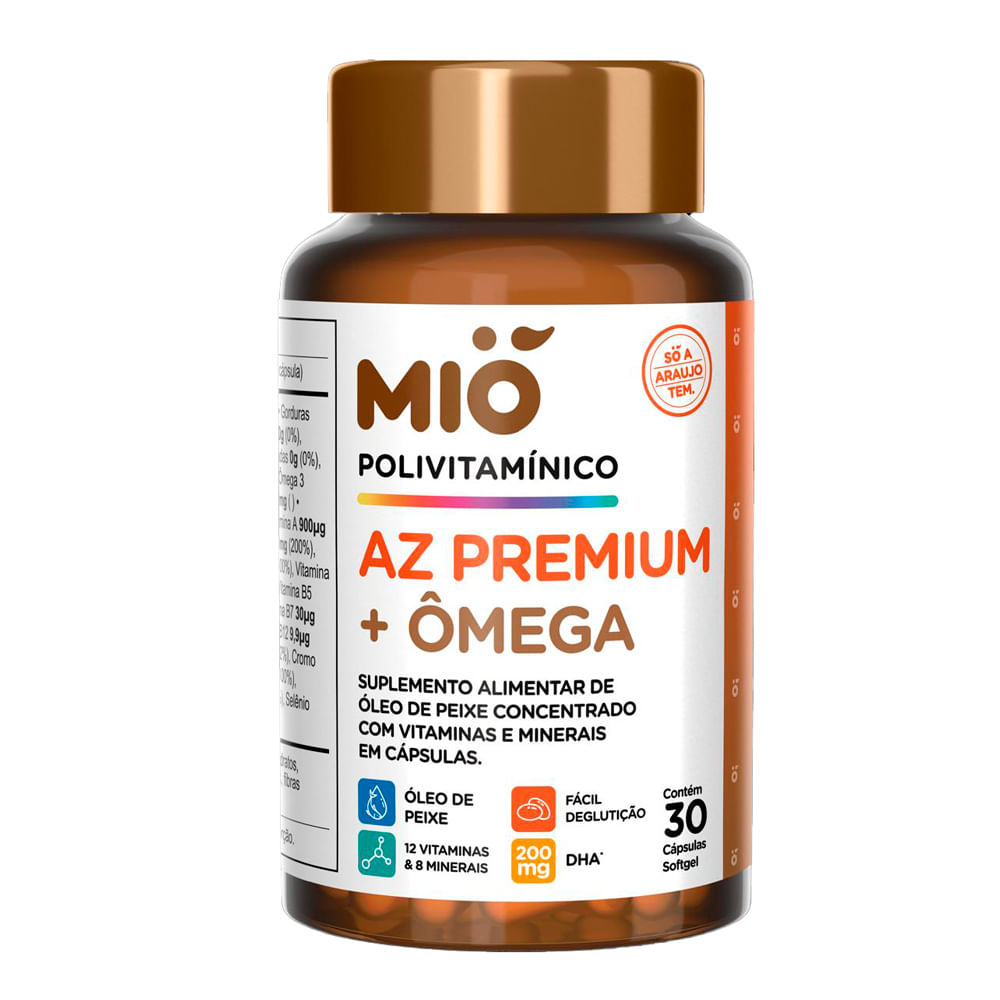 Polivitamínico Mió AZ Premium + Ômega 3 com 30 Cápsulas Softgel