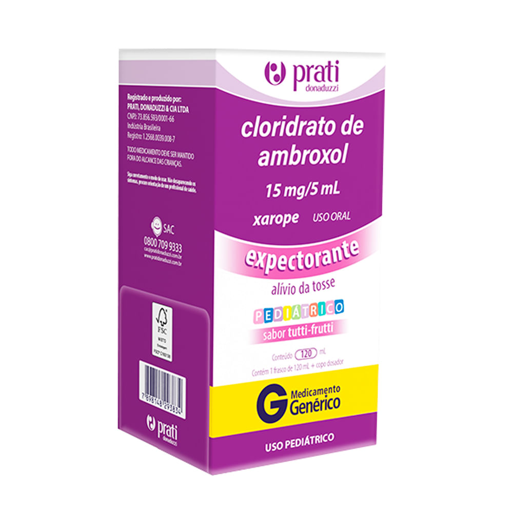 Ambroxol 3mg/ml Prati Genérico Xarope Pediátrico 120ml